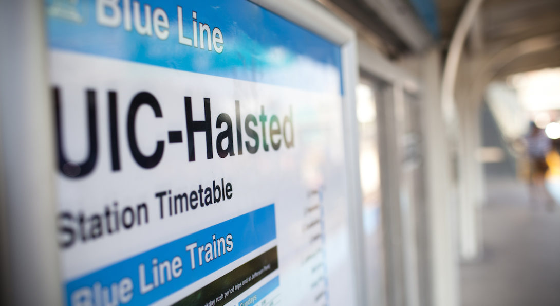 UIC Blue Line Halsted Station Timetable