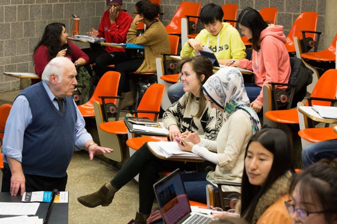 Dean Eitel lecturing during his class.