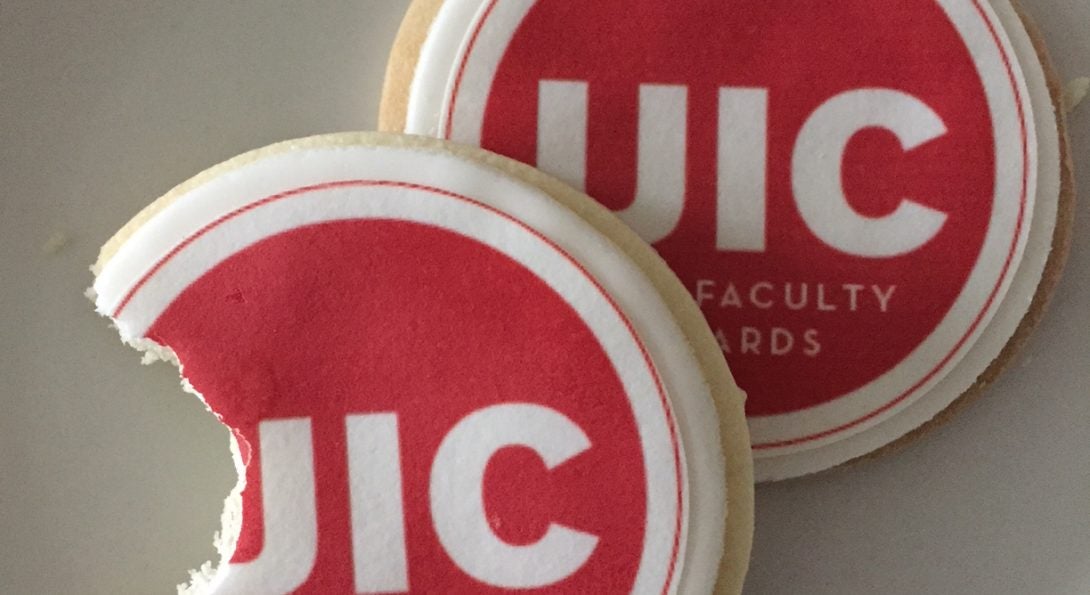 cookies with UIC faculty awards celebration logo