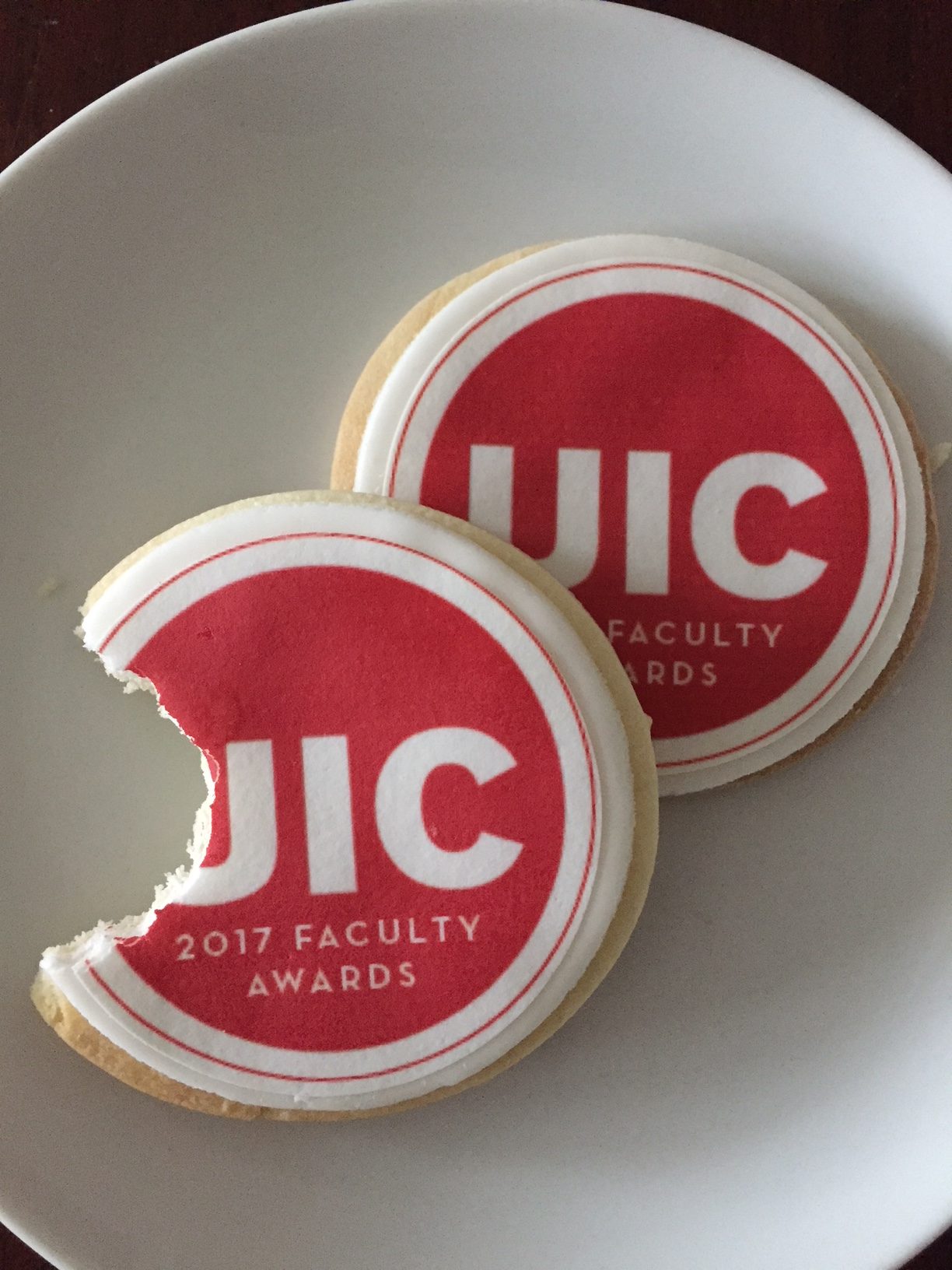 cookies with UIC faculty awards celebration logo
                  