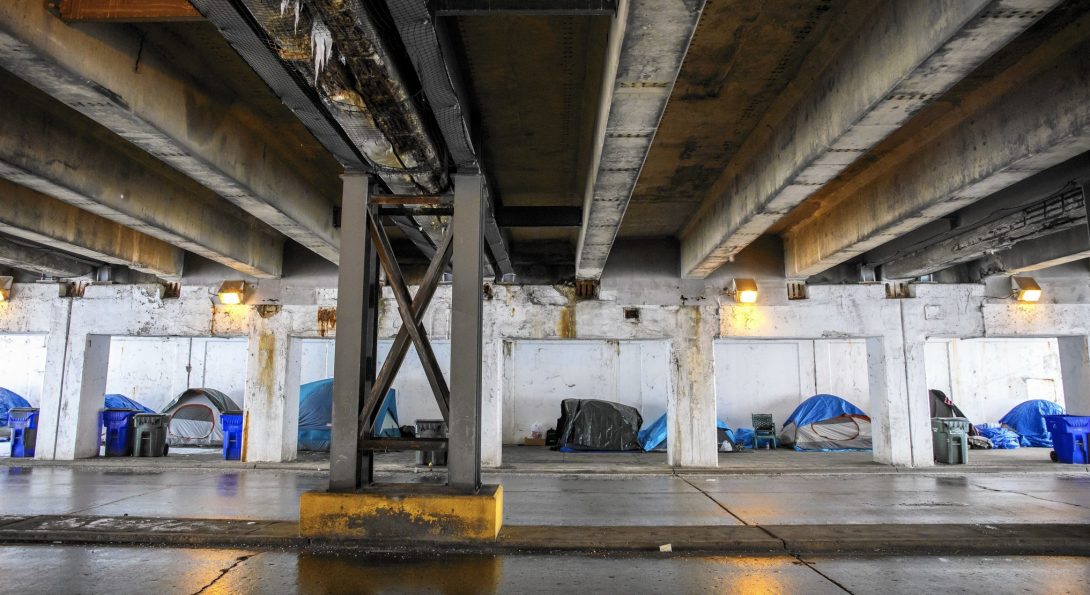 Chicago Homeless Under Bridge