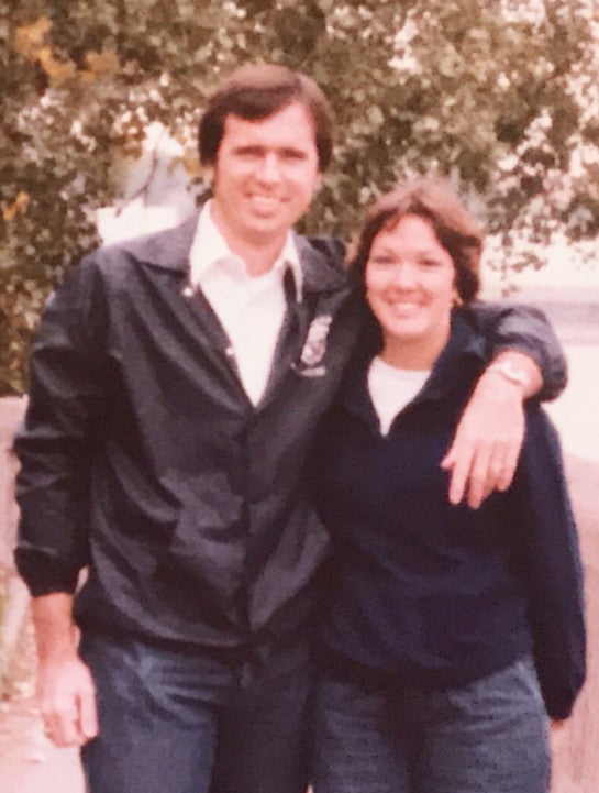 Darl Hall with his wife, Marilyn Hall, in the early 70s