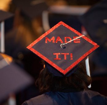 graduation cap that says 