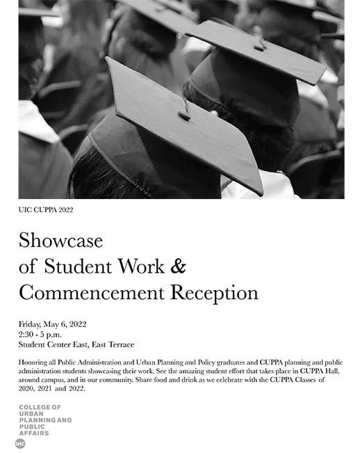 Flyer advertising the Showcase of Student Work 2022