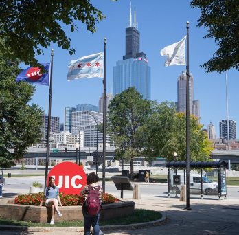 UIC Campus on the first day of Fall Semester 