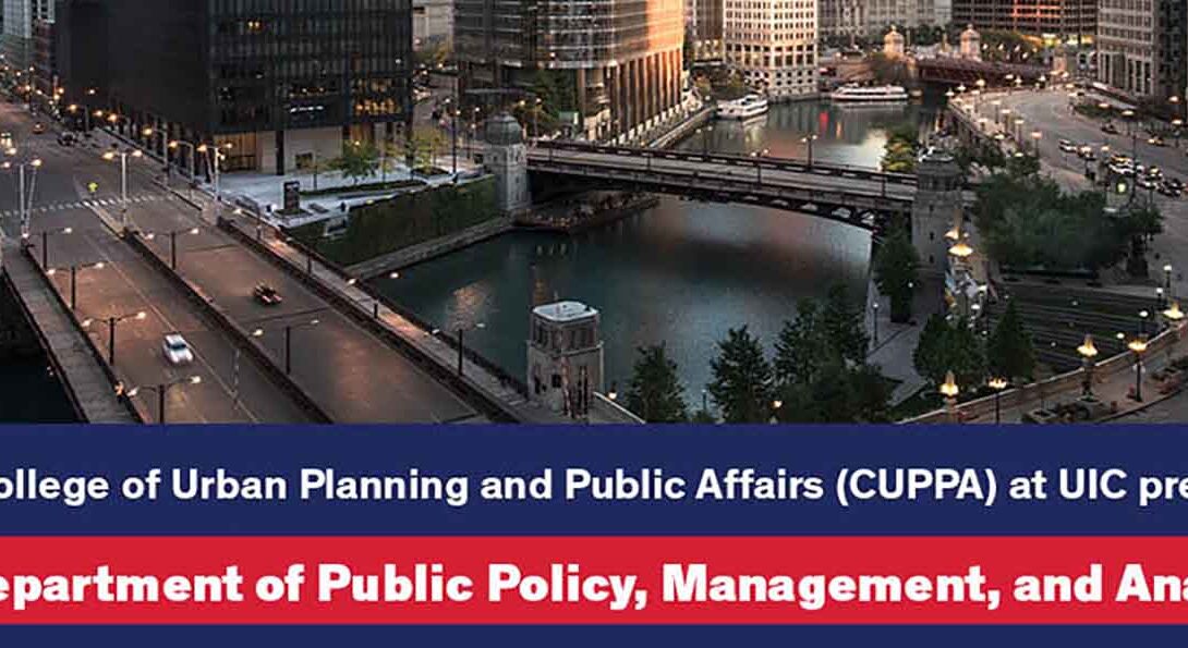 Advertisement for new department name of Public Policy, Management, and Analytics