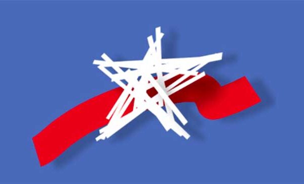 Logo of the citizens campaign - a white star with a red ribbon on a blue background
