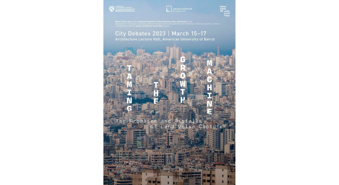 Event poster for the City Debates 2023 workshop in Beirut